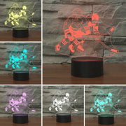 Playing Ice Hockey Shape 3D Colorful LED Vision Light Table Lamp, Crack Remote Control Version