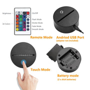 Fishing Shape 3D Colorful LED Vision Light Table Lamp, 16 Colors Remote Control Version