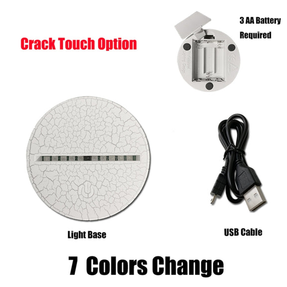 Saturn Shape 3D Colorful LED Vision Light Table Lamp, Crack Touch Version