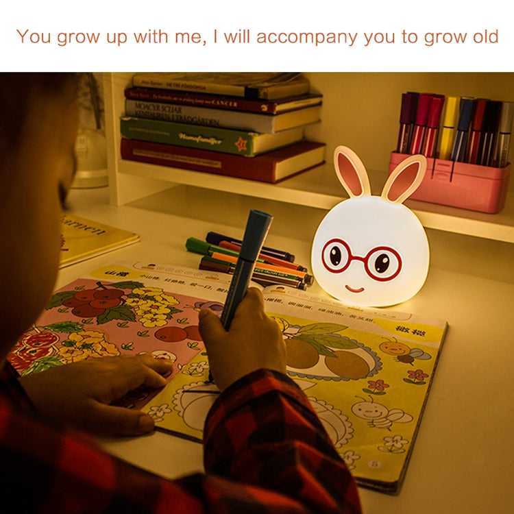 Happy Rabbit Creative Touch 3D LED Decorative Night Light, USB Charging Version (Pink)