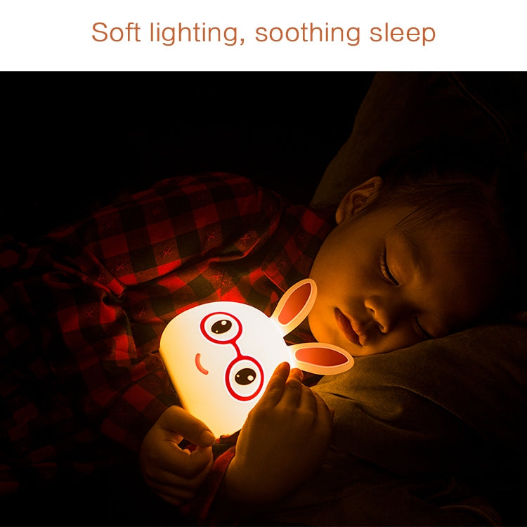 Happy Rabbit Creative Touch 3D LED Decorative Night Light, USB Charging Version (Pink)