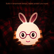 Happy Rabbit Creative Touch 3D LED Decorative Night Light, USB Charging Version (Pink)