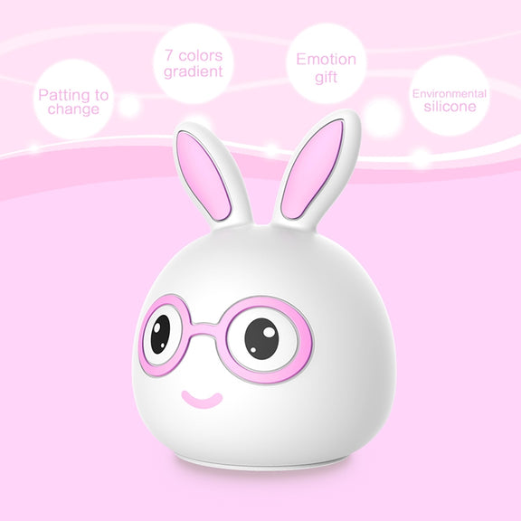 Happy Rabbit Creative Touch 3D LED Decorative Night Light, USB Charging Version (Pink)