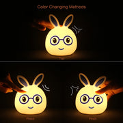 Happy Rabbit Creative Touch 3D LED Decorative Night Light, USB Charging Version (Pink)