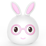 Smiling Rabbit Creative Touch 3D LED Decorative Night Light, USB Charging Version (Pink)