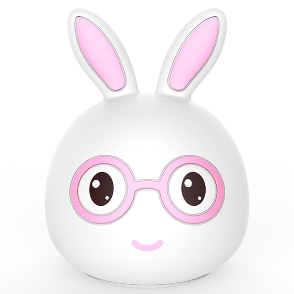 Smiling Rabbit Creative Touch 3D LED Decorative Night Light, USB Charging Version (Pink)