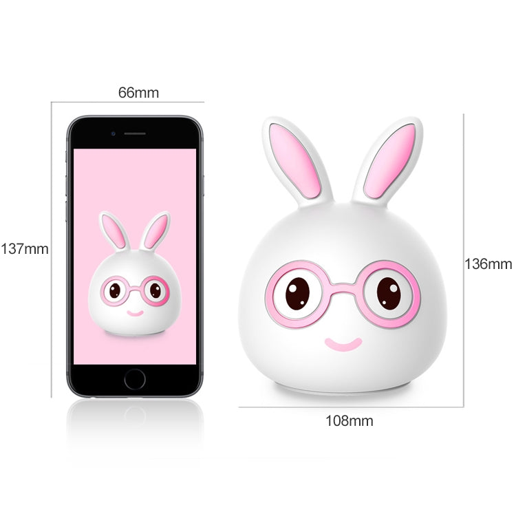 Smiling Rabbit Creative Touch 3D LED Decorative Night Light, USB Charging Version (Pink)