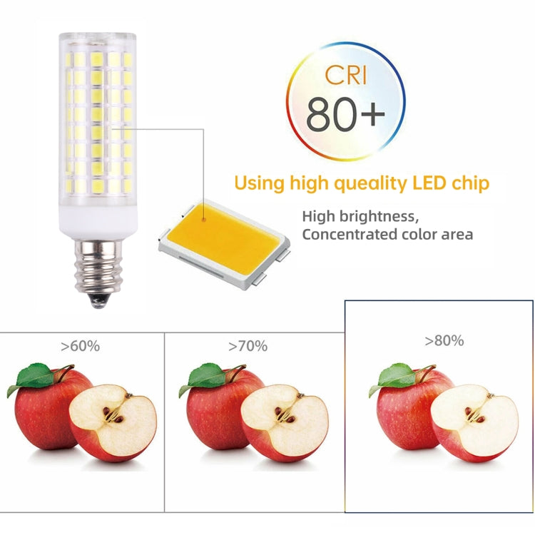 E11 102 LEDs SMD 2835 6000-6500K LED Corn Light, AC 110V(White Light)