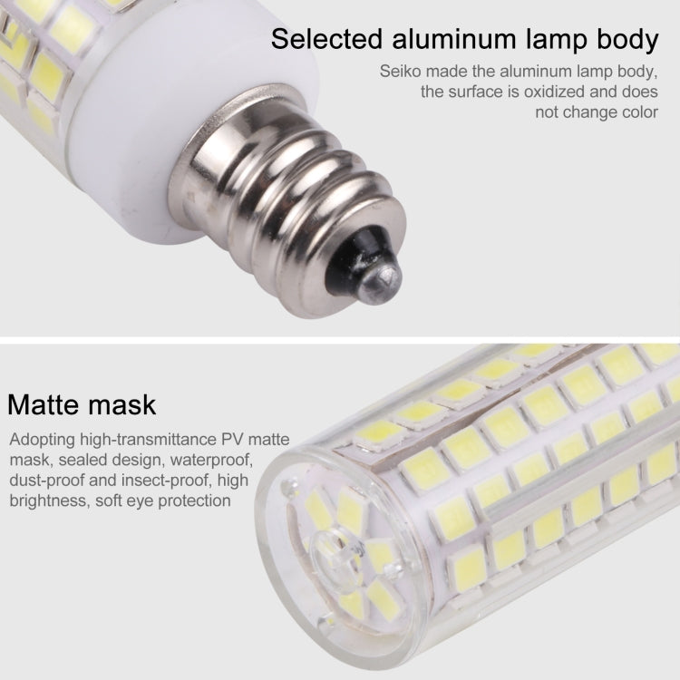 E11 102 LEDs SMD 2835 6000-6500K LED Corn Light, AC 110V(White Light)