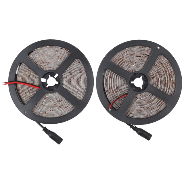 2pcs Bare Board 2835 SMD Dimmable White Light / Warm Light LED Rope Light, 60 LED/m, Length: 5m, 12V 2A 100-240V(EU Plug)