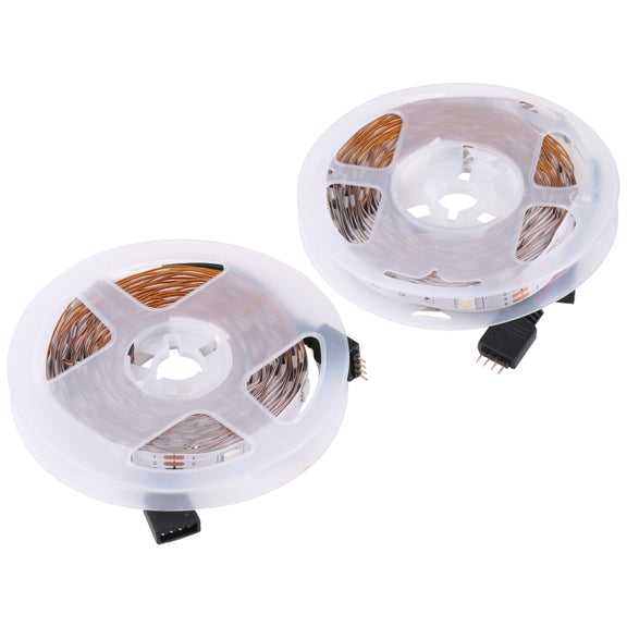 2pcs Bare Board 5050 SMD RGB LED Rope Light, 30 LED/m, Length: 5m, 12V 2A 100-240V, with 24 Keys Doodle Controller (UK Plug)