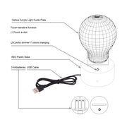 Brain Style 3D Touch Switch Control LED Light , 7 Color Discoloration Creative Visual Stereo Lamp Desk Lamp Night Light