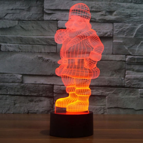 Santa Claus Style 3D Touch Switch Control LED Light , 7 Color Discoloration Creative Visual Stereo Lamp Desk Lamp Night Light