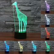 Giraffe Style 3D Touch Switch Control LED Light , 7 Color Discoloration Creative Visual Stereo Lamp Desk Lamp Night Light