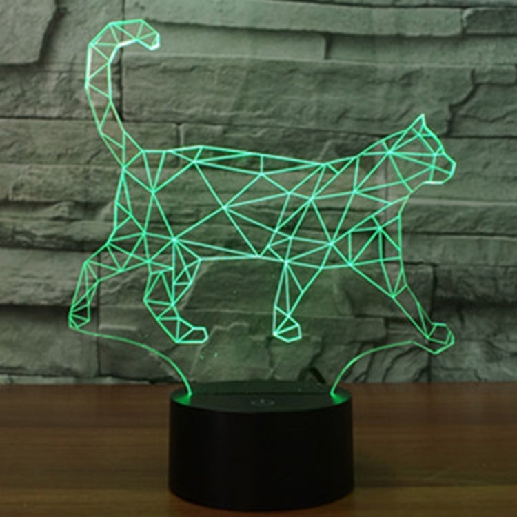 Walking Cat Shape 3D Touch Switch Control LED Light , 7 Colour Discoloration Creative Visual Stereo Lamp Desk Lamp Night Light