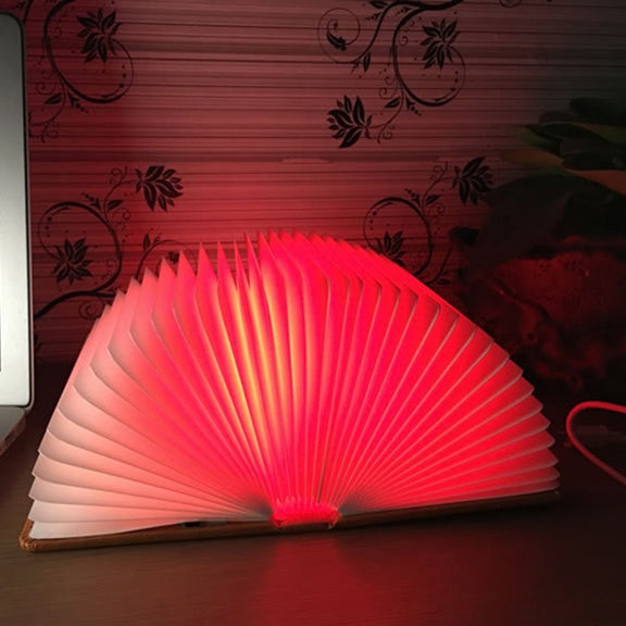 Foldable Pages RGB + Warm White Light Book Shape LED Light, Creative Portable USB Charging Small Size Night Light(Blue)