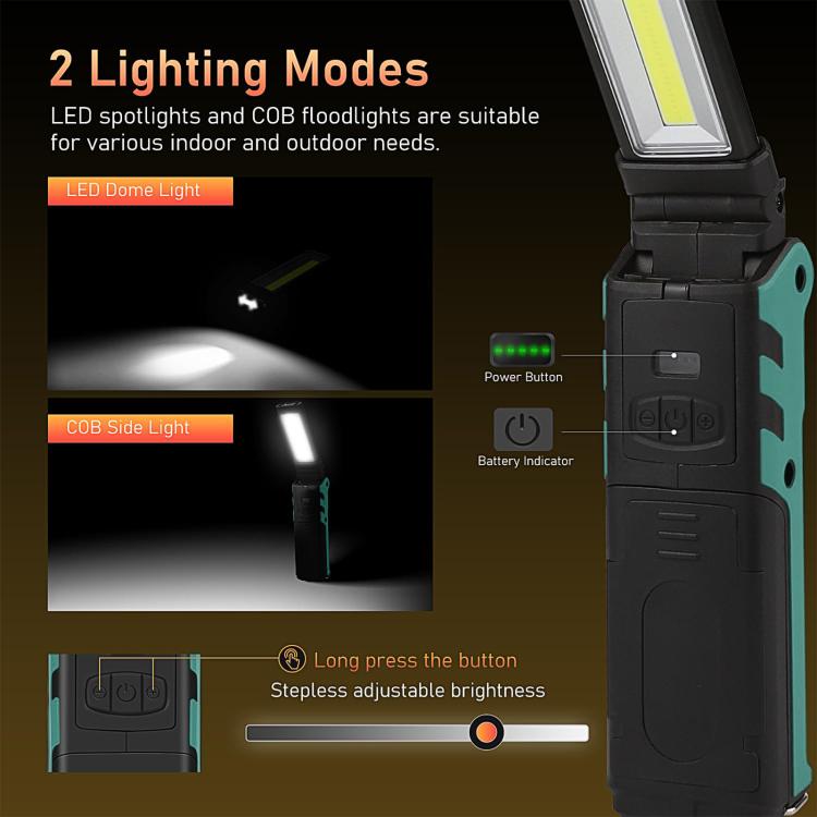 ES106 IP44 Water-resistant COB Work Light USB Rechargeable Emergency Flashlight