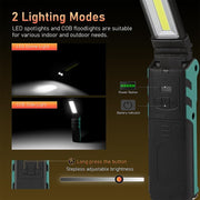 ES106 IP44 Water-resistant COB Work Light USB Rechargeable Emergency Flashlight