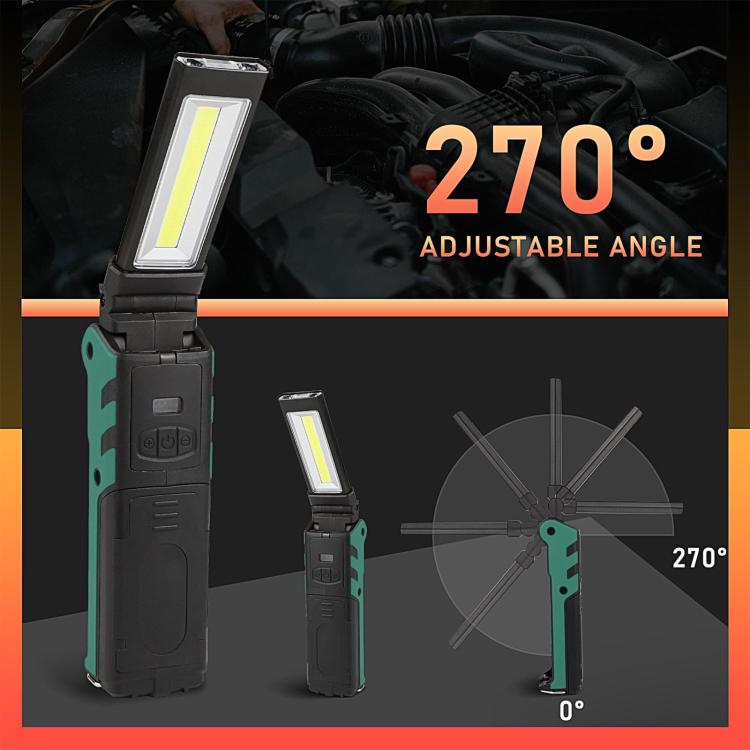 ES106 IP44 Water-resistant COB Work Light USB Rechargeable Emergency Flashlight