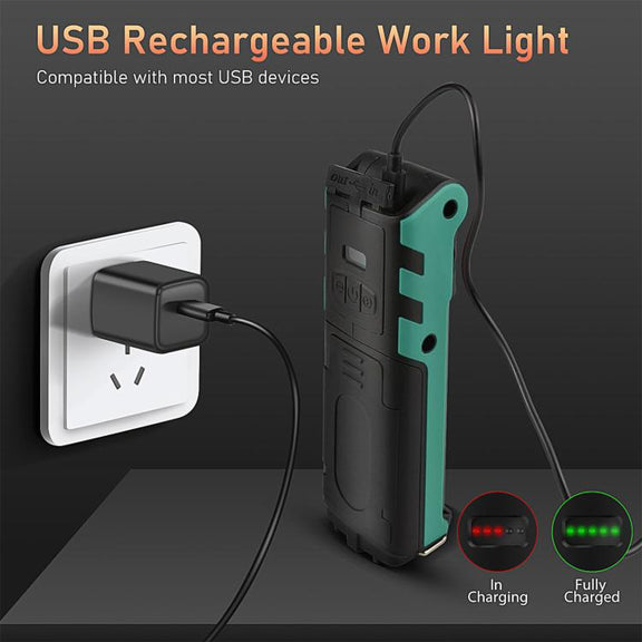 ES106 IP44 Water-resistant COB Work Light USB Rechargeable Emergency Flashlight