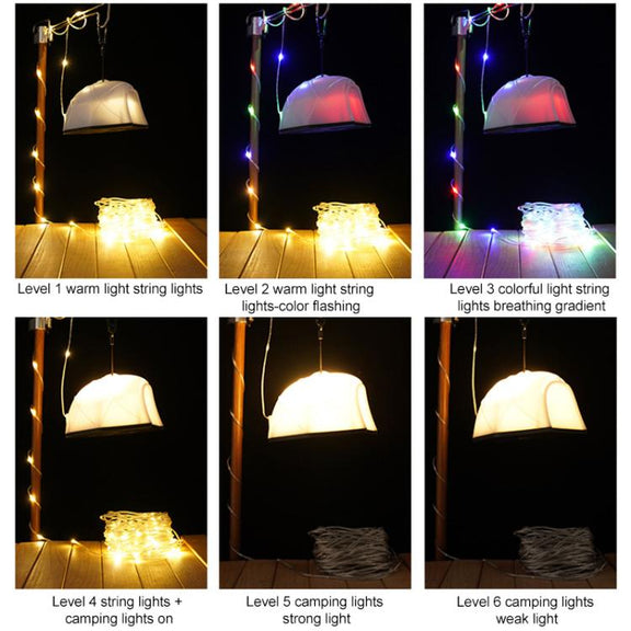 KXK-505 Multifunctional Tent Camping Llight with 15m String Light