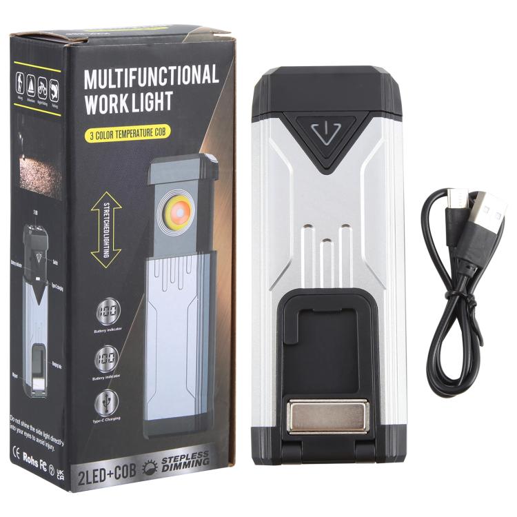 KXK-886 IP44 Water-resistant Work Light 3 Color Temperature COB Emergency Flashlight