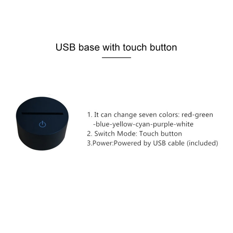 Airplane Group Shape 3D Colorful LED Vision Light Table Lamp, USB Touch Version