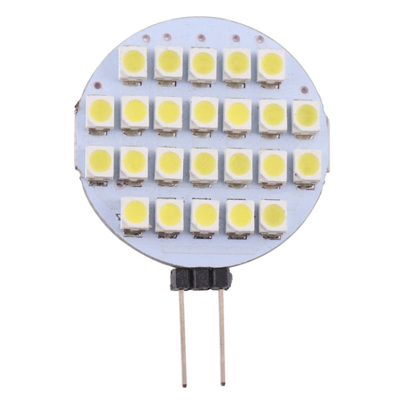 G4 24 LEDs SMD 3528 168LM 6000-6500K Stepless Dimming Energy Saving Light Pin Base Lamp Bulb, DC 12V(White Light)