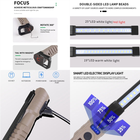 FA-WK06 Multifunctional Rechargeable Folding Work Emergency Light with Power Bank Function