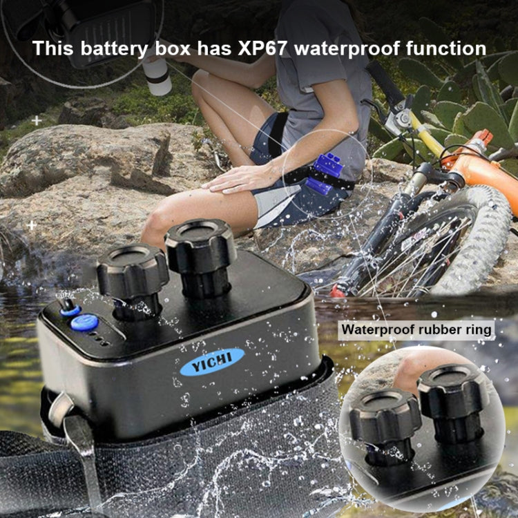 6 Sections 18650 Battery Multi-function Mobile Power Box with 12.4v Round Head & 5v USB Dual Voltage Output Without Battery(Black)