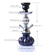 08-023 Double Pipe Glass Hookah Set (Green)