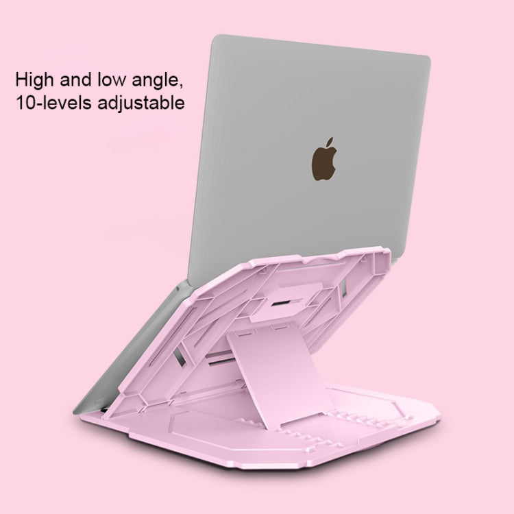 T3 Multi-function Hollow Design Cooling Bracket with 10-Level Adjustable Angle for Notebook,  MacBook, iPad, Mobile Phones(White)
