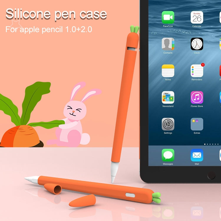 LOVE MEI For Apple Pencil 2 Carrot Shape Stylus Pen Silicone Protective Case Cover(White)
