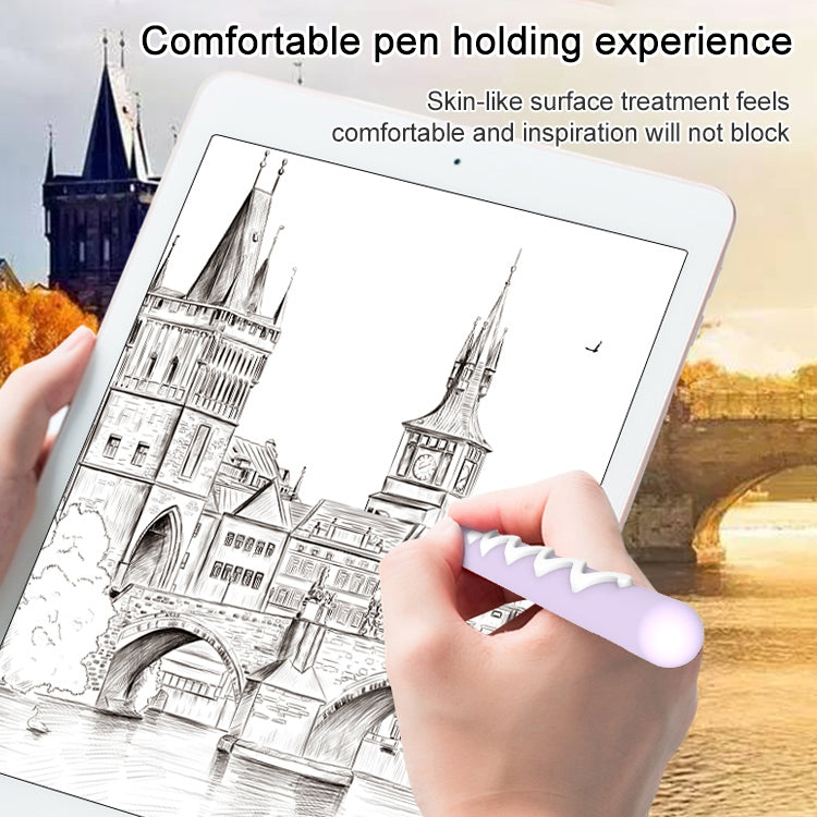 LOVE MEI For Apple Pencil 1 Stripe Design Stylus Pen Silicone Protective Case Cover(Black)