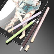 LOVE MEI For Apple Pencil 1 Stripe Design Stylus Pen Silicone Protective Case Cover(Black)