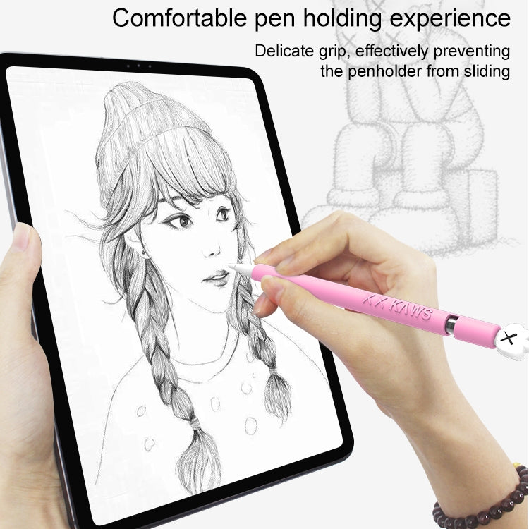 LOVE MEI For Apple Pencil 2 Middle Finger Shape Stylus Pen Silicone Protective Case Cover (Pink)