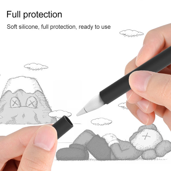 LOVE MEI For Apple Pencil 2 Middle Finger Shape Stylus Pen Silicone Protective Case Cover (Purple)