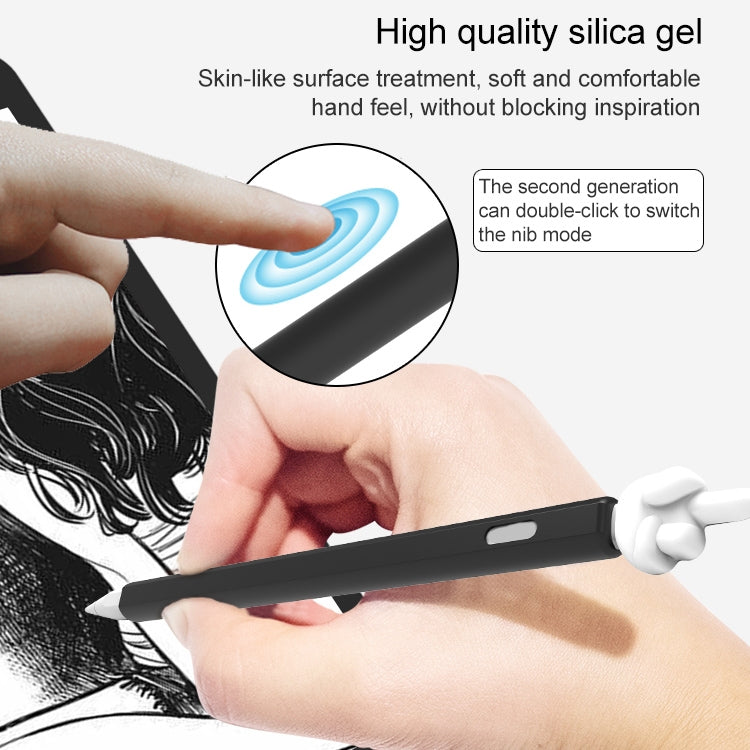 LOVE MEI For Apple Pencil 2 Middle Finger Shape Stylus Pen Silicone Protective Case Cover (Purple)