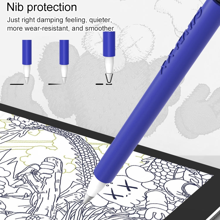 LOVE MEI For Apple Pencil 2 Middle Finger Shape Stylus Pen Silicone Protective Case Cover (Purple)
