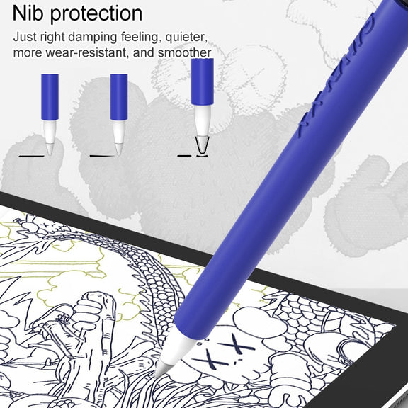 LOVE MEI For Apple Pencil 1 Middle Finger Shape Stylus Pen Silicone Protective Case Cover (Blue)