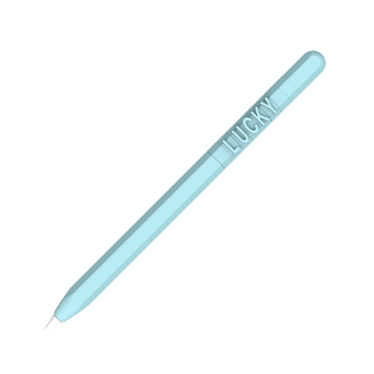 LOVE MEI For Apple Pencil 1 Number Letter Design Stylus Pen Silicone Protective Case Cover(Blue)