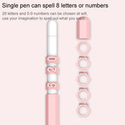 LOVE MEI For Apple Pencil 1 Number Letter Design Stylus Pen Silicone Protective Case Cover(Yellow)