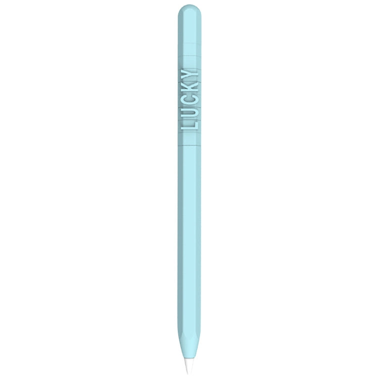 LOVE MEI For Apple Pencil 2 Number Letter Design Stylus Pen Silicone Protective Case Cover (Blue)