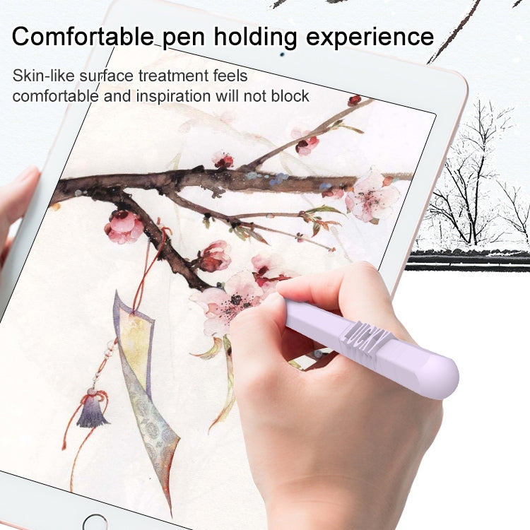 LOVE MEI For Apple Pencil 2 Number Letter Design Stylus Pen Silicone Protective Case Cover (Blue)