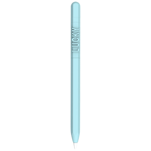 LOVE MEI For Apple Pencil 2 Number Letter Design Stylus Pen Silicone Protective Case Cover (Blue)