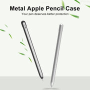 Metal Matte Non-slip Stylus Pen Protective Case for Apple Pencil 1 (Grey)