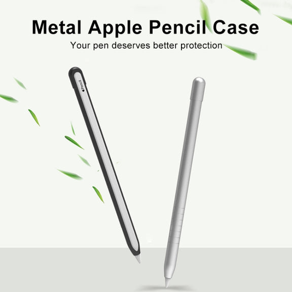 Metal Matte Non-slip Stylus Pen Protective Case for Apple Pencil 1 (Grey)