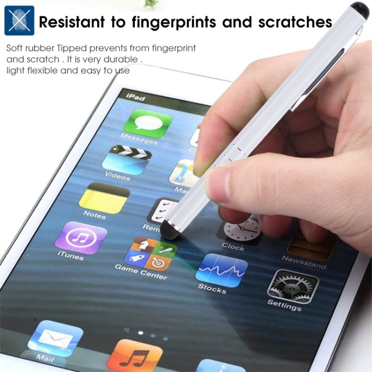 Universal Three Rings Mobile Phone Writing Pen (White)