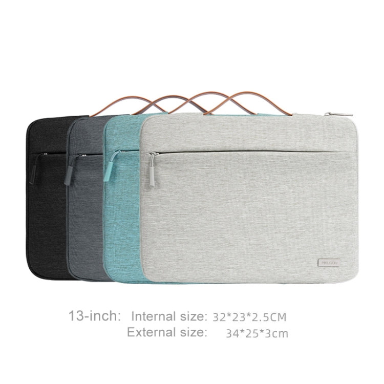 For 13 inch Laptop Zipper Water-resistant  Handheld Sleeve Bag (Black)