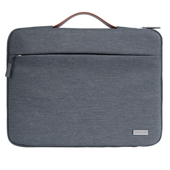 For 16 inch Laptop Zipper Water-resistant  Handheld Sleeve Bag (Grey)